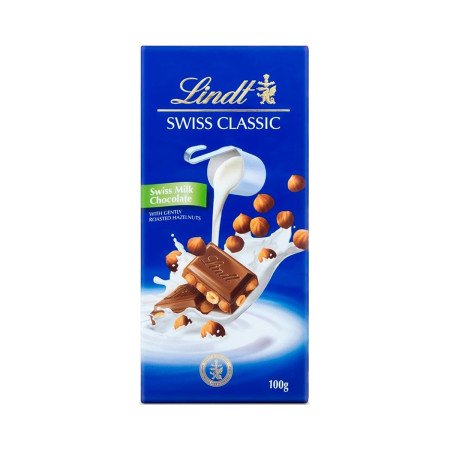 LINDT Milk Chocolate With Hazelnuts 100 g. - 1 