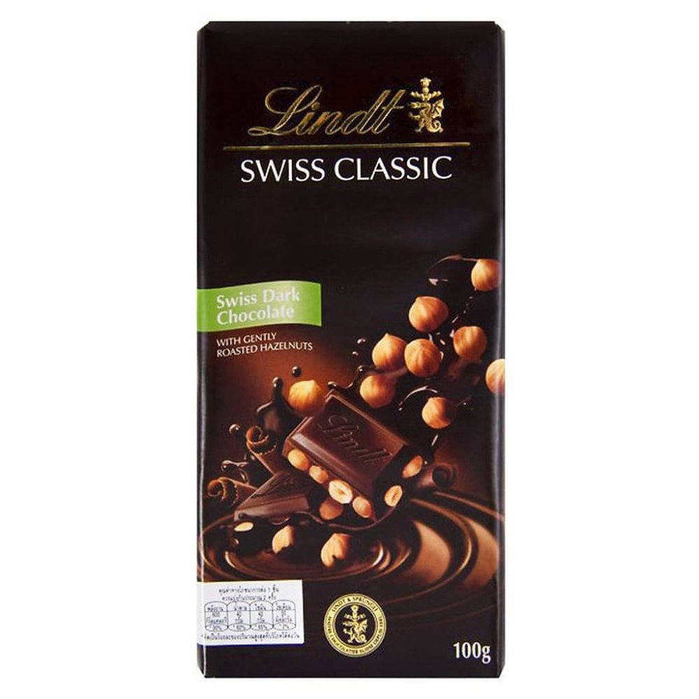 LINDT Mørk Chokolade Hasselnød Bar