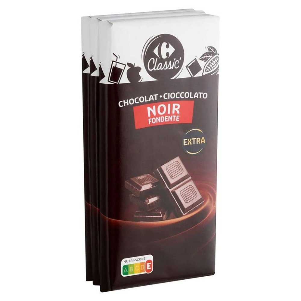 Tre klassiske mørke chokoladebarer