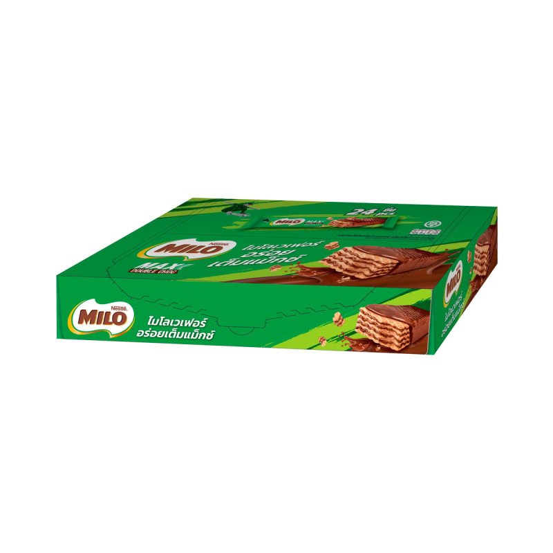 MILO Wafer with Chocolate Malt Cream Flavor Coated with Chocolate Flavor 18.6 g. Pack 24 - 1 