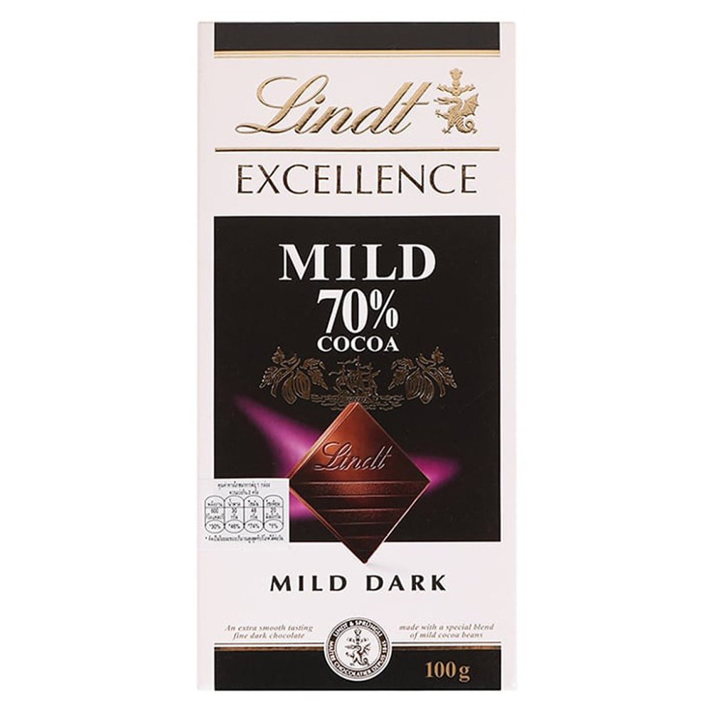 LINDT EXCELLENCE Mild Dark Chocolate 70% Cocoa 100 g.