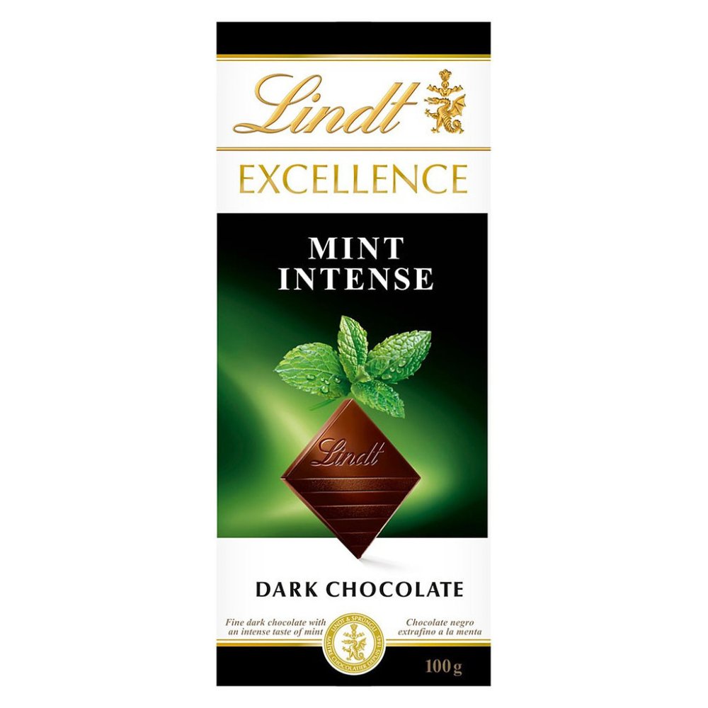 LINDT Excellence Mørk Sjokolade Mint 100 g.