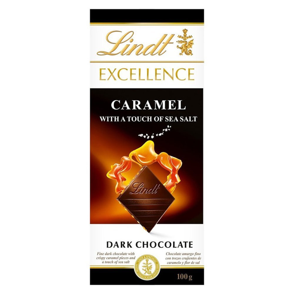 Μπάρα σοκολάτας Lindt Excellence Dark Chocolate Caramel Sea Salt - 100g