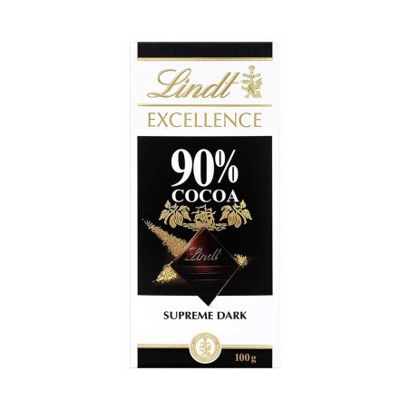 LINDT EXCELLENCE Mørk sjokolade 90 % kakao 100 g.