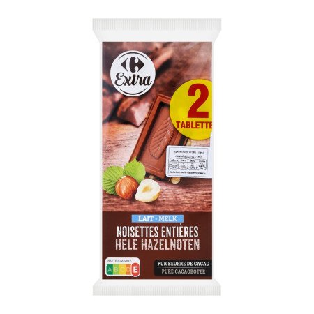 CARREFOUR EXTRA Leche Avellanas Enteras 400 g. - 1 