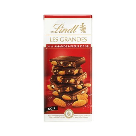 LINDT Les Grandes 31% Almondes Fleur De Sel Chocolate Bar 150 g. - 1 