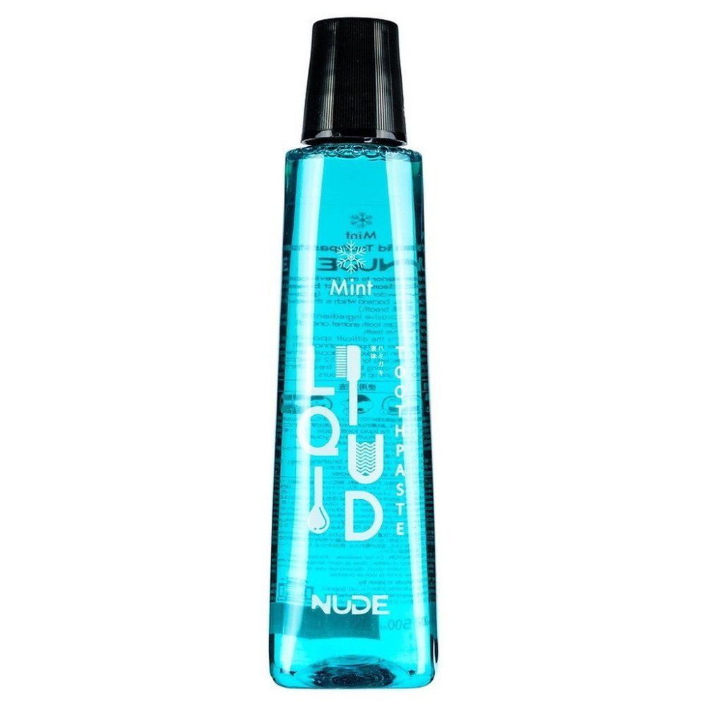 Cyan liquid toothpaste bottle mint