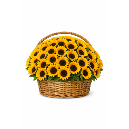 100 Sunflower Basket delivery 4a5 days