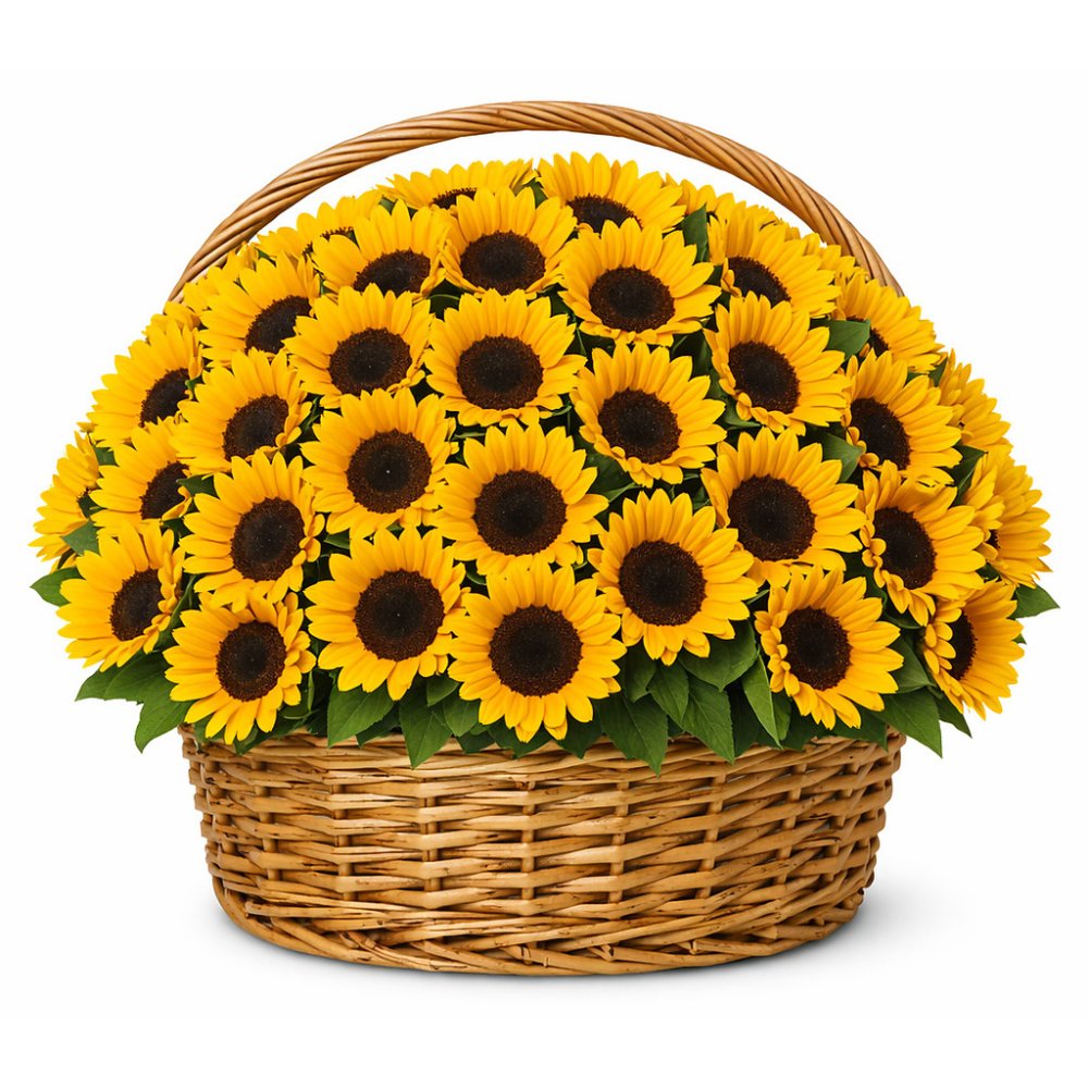 100 Sunflower Basket delivery 4a5 days