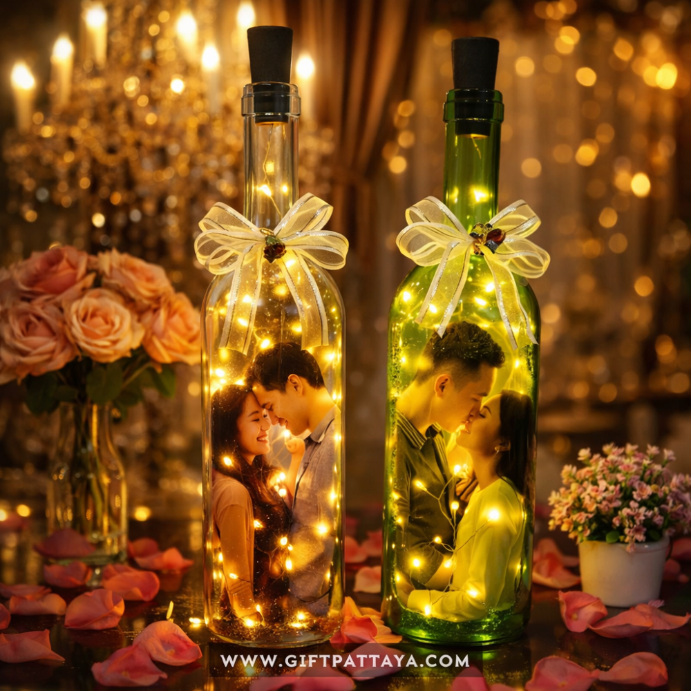 Personalized photo LED glass bottles