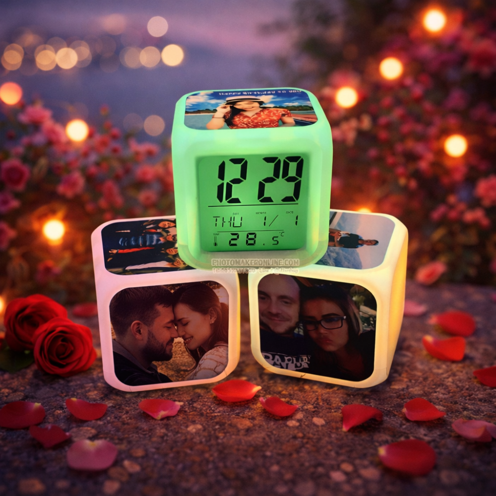 Reloj de fotos LED personalizado
