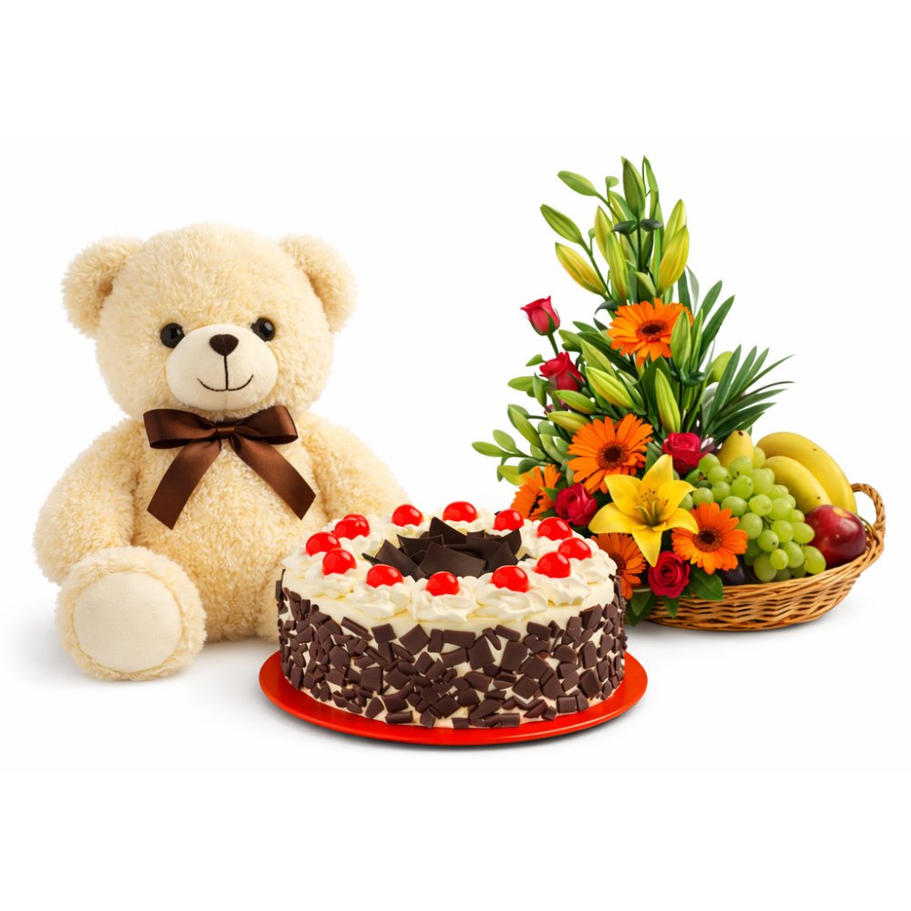 Luxury fruit and flower basket