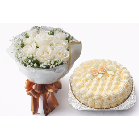 FLOWERS WITH CAKE 1500 GRAM 05 - 3 Régalez-vous avec notre FLOWERS WITH CAKE 1500 GRAM 05, la surprise d'anniversaire parfaite !
