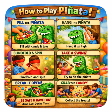 GiftPattaya Dinosaur Piñata – Birthday Party Game Toy, Delivery in 5 Days - 3 
