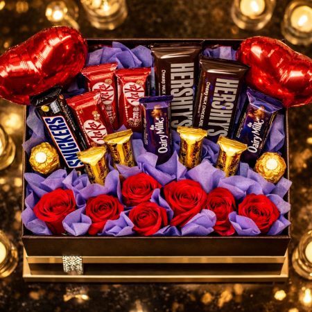 chocolate set in Valentine 's day - 4 Valentine's Chocolate Set: Sweet Treats for Your LoveHerkuttele upealla ystävänpäivän choc