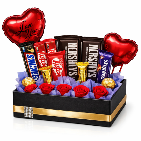 chocolate set in Valentine 's day - 5 Valentine's Chocolate Set: Sweet Treats for Your LoveHerkuttele upealla ystävänpäivän choc
