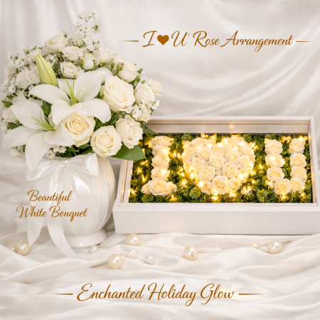  White Lily Elegance Set – Romantic LED Gift Box with Ferrero Rocher T16 Valentine - Foto 1