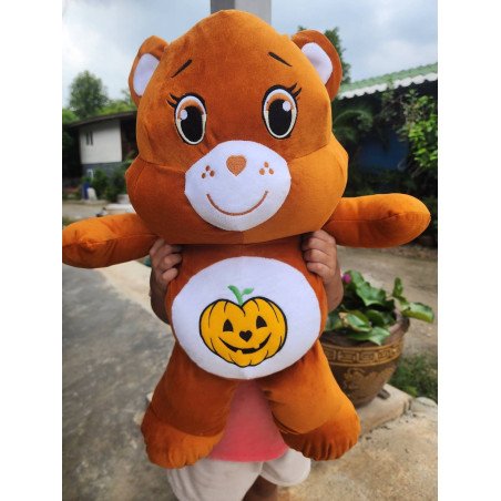 Peluche ours citrouille orange