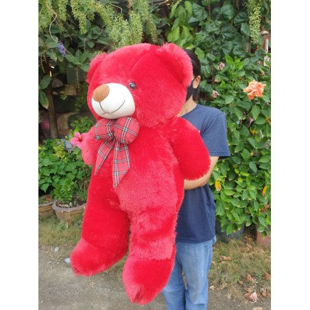 Ours en peluche géant rouge moelleux
