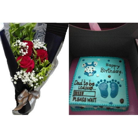  Birthday Gift Cake 1.5kg with Rose Flowers Set | giftpattaya Cakes - Foto 4