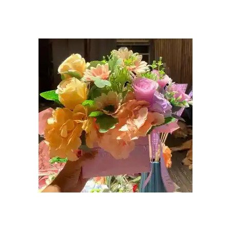  Artificial Flowers in Paper Basket Home - Foto 1