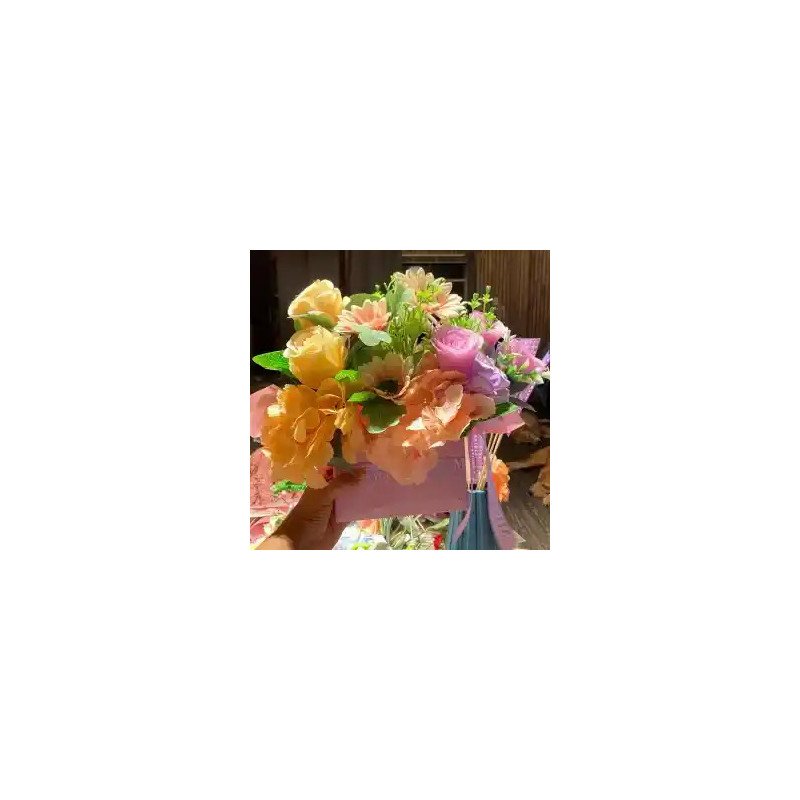  Artificial Flowers in Paper Basket Home - Foto 1