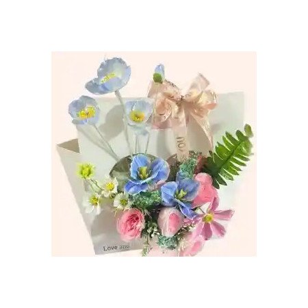  Artificial Flowers in Paper Basket Home - Foto 1
