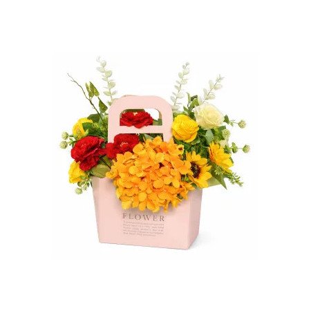  Artificial Flowers in Paper Basket Home - Foto 1
