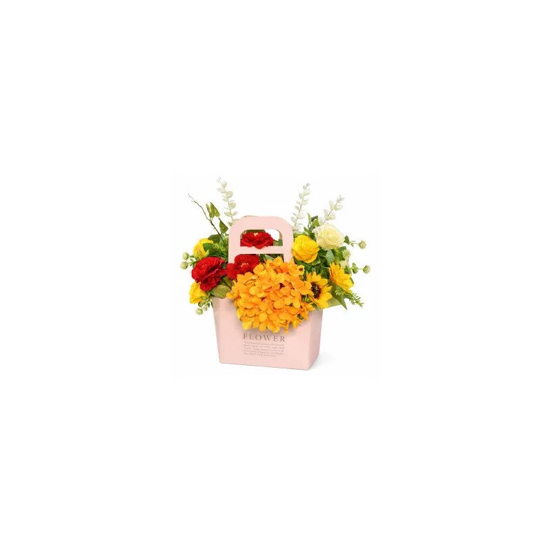  Artificial Flowers in Paper Basket Home - Foto 1