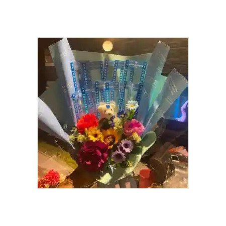  Money Bouquet with Artificial Flowers (10 stems) Home - Foto 1