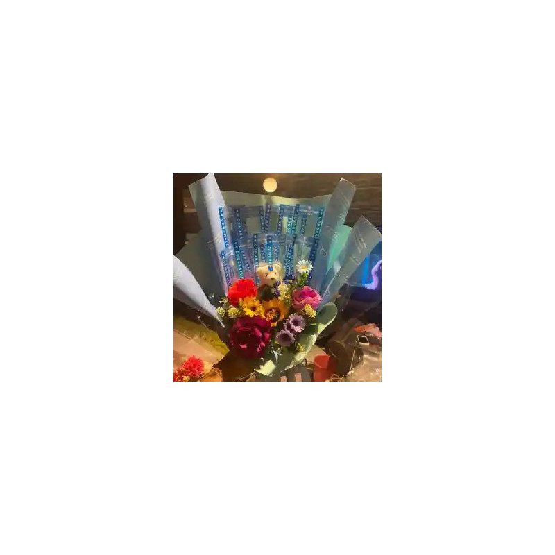  Money Bouquet with Artificial Flowers (10 stems) Home - Foto 1