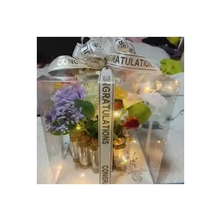  Round Cake Box Money Bouquet with Artificial Flowers Home - Foto 1
