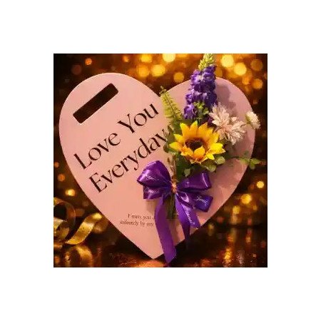  Artificial Flowers Heart Plate “I Love You Every Day” Last Chance Deals - Foto 1