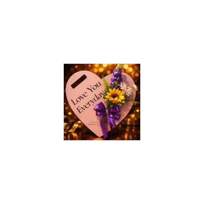  Artificial Flowers Heart Plate “I Love You Every Day” Last Chance Deals - Foto 1