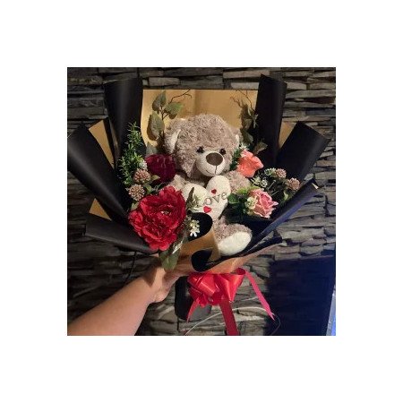  Artificial Flowers with teddy bear Last Chance Deals - Foto 1