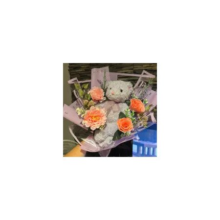 Romantic Teddy Bear Bouquet - 1 