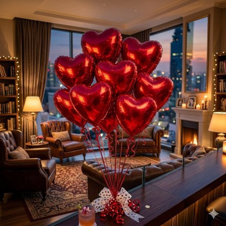 Palloncini a forma di cuore rossi in lamina