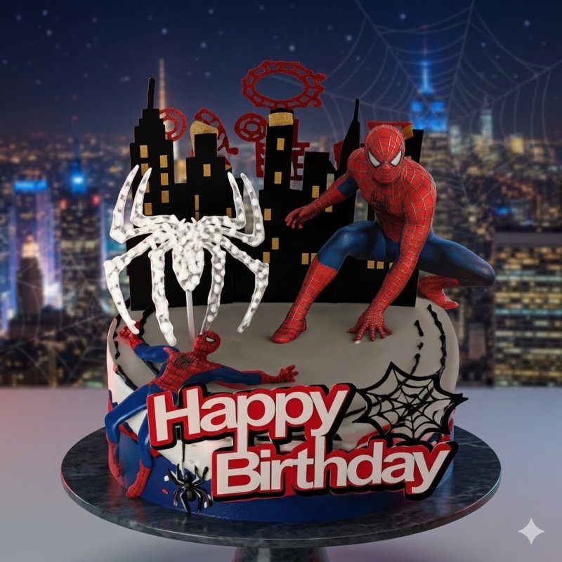 3D Spider-Man αστικό σκηνικό τούρτα
