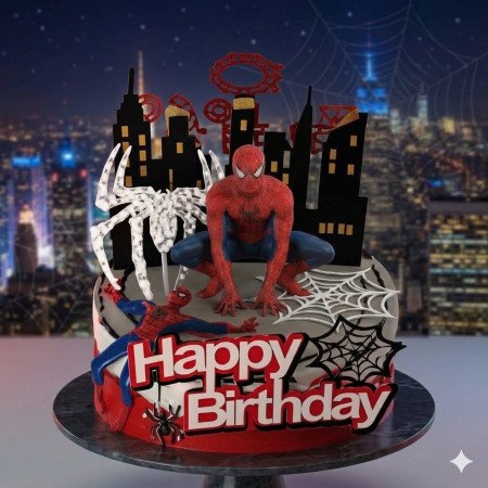 Προσαρμοσμένο κέικ Spider-Man 3D skyline