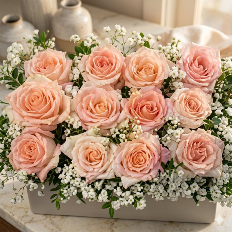 ROSE IN BOX 05 - 4 ROSE IN BOX 05: صندوق هدايا الورد الأنيق | تسوق الآناكتشف أناقة ROSE IN BOX 05. تنسيق مذهل من الورود الطازجة،