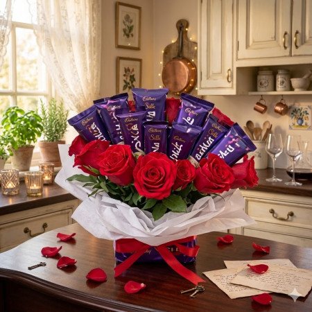 Roser vermells i ram de Dairy Milk