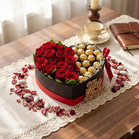 VALENTINE ROSES WITH CHOCOLATE IN BOX - 2 Valentine Roses & Chocolate Box | Compra araSorprèn la teva persona estimada aquest Di