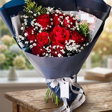 Red10 roses flowers - 2 Red10 Roses Bouquet | Färska blommor levereradeLys upp varje tillfälle med vår fantastiska Red10 roses b
