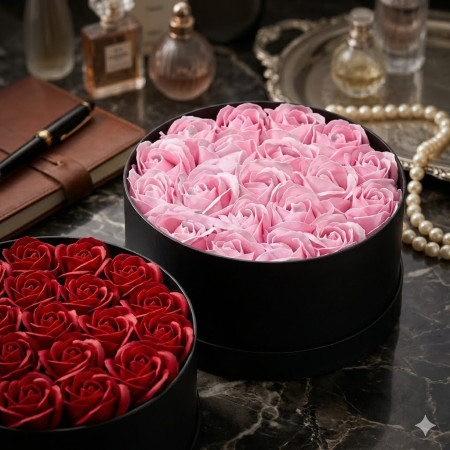  Luxury Flower Box with 18 Premium Pink Roses – Elegant Gift Pattaya Valentine - Foto 3