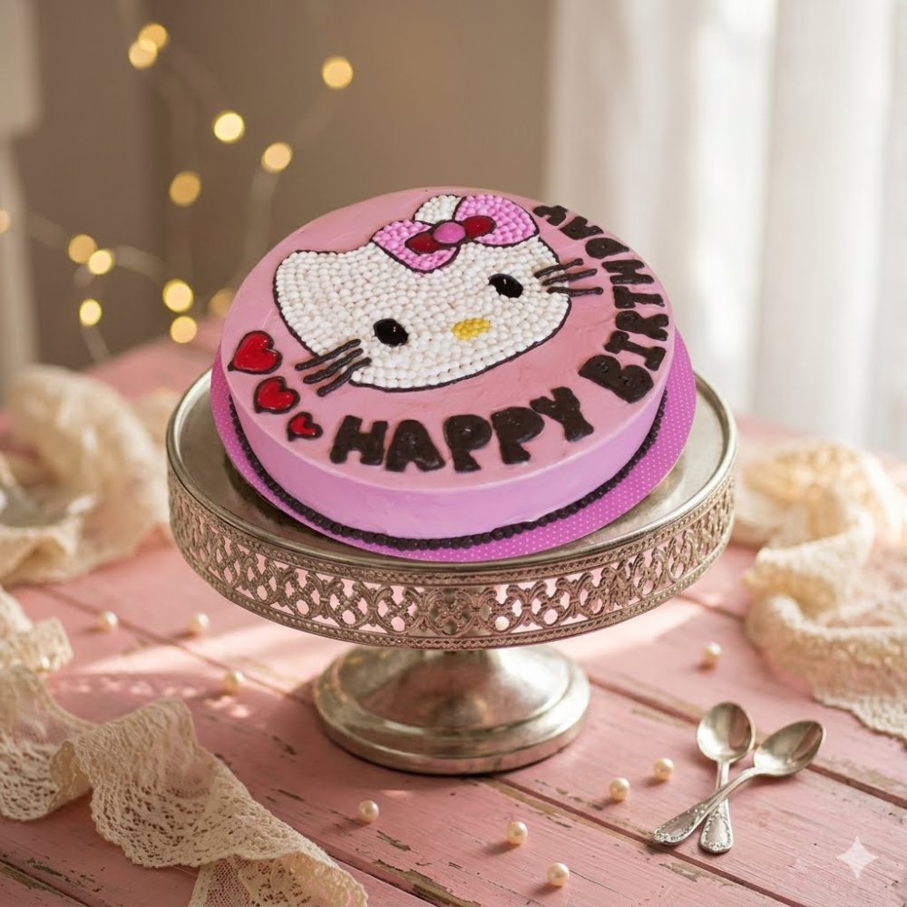 เค้กวันเกิดสีชมพู Hello Kitty