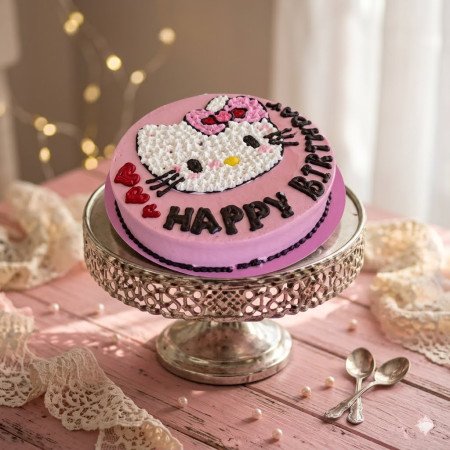 Pink Hello Kitty birthday cake