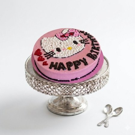 Hello Kitty pink birthday cake