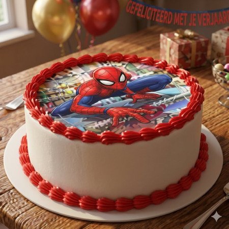 Spider-Man themed custom birthday cake