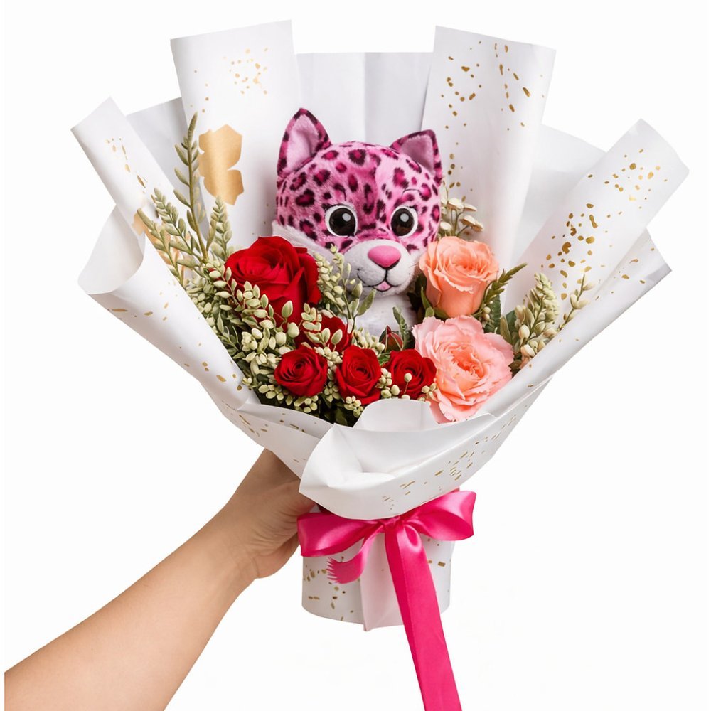 Schattig boeket van pluche poppen