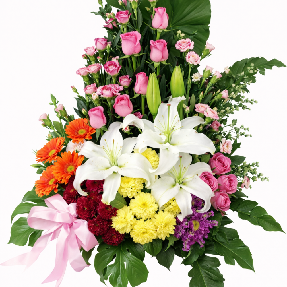 Premium mixed colorful floral arrangement